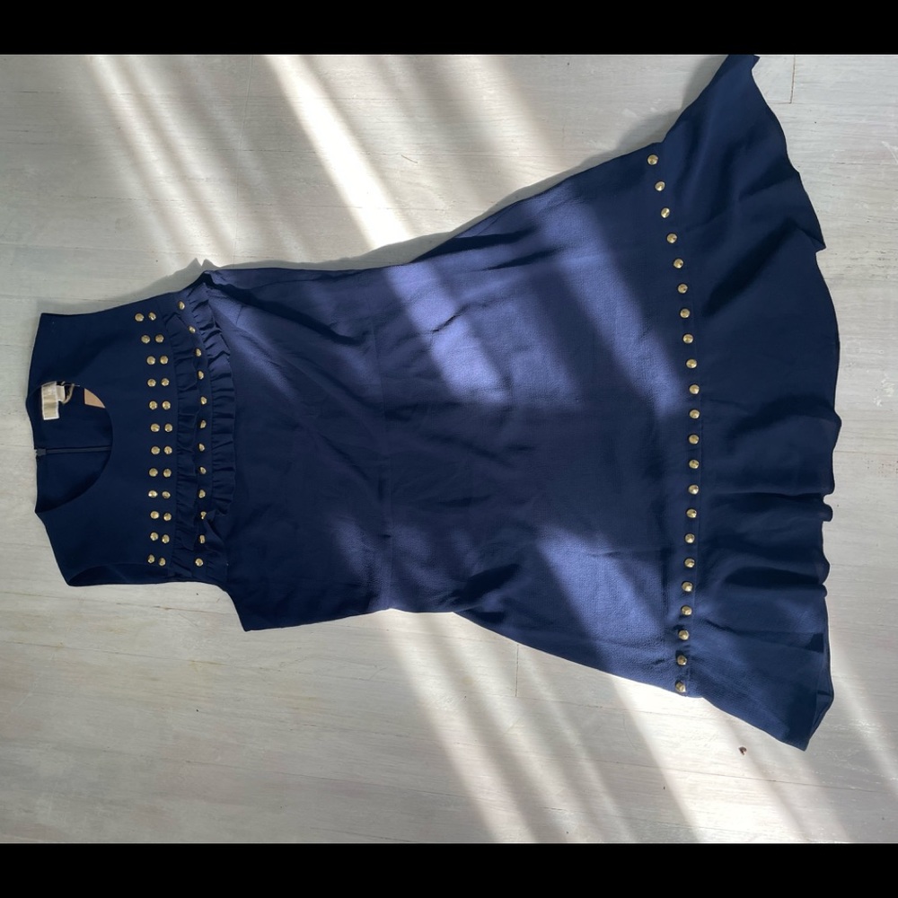 Michael Kors MK P/L Navy Blue Studded Mini Dress